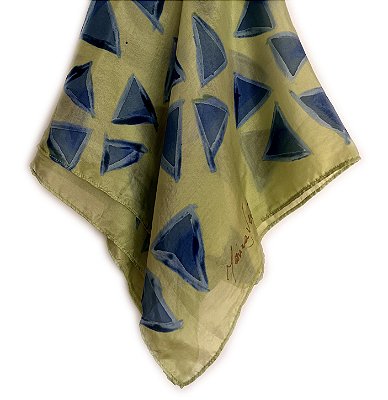 Lenço Azul 100% seda | 90x90cm