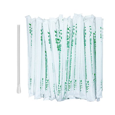 Canudo Plástico Biodegradável Mexedor 8mm Sachê 2000 unidades - Bio Paper