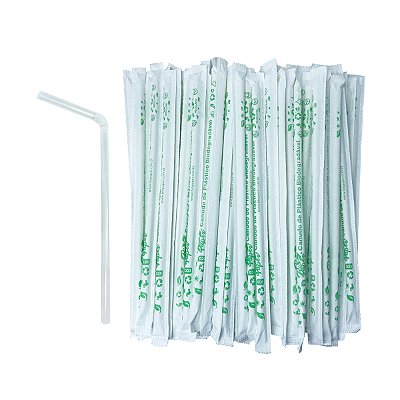 Canudo Plástico Biodegradável 6mm Sachê 2000 unidades - Bio Paper
