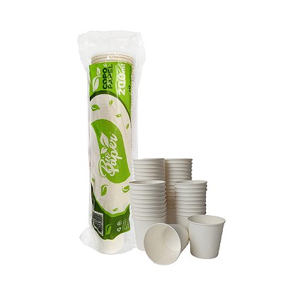 Copo de Papel 200ml Branco 50 unidades - Bio Paper