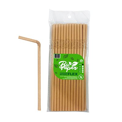 Canudo de Papel Flexível 6mm Marrom com 25 unidades BioPaper