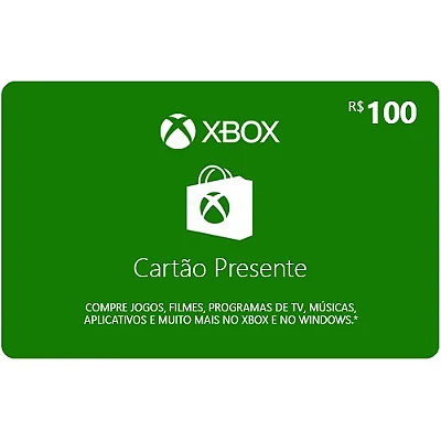 Microsoft Gift Card Xbox R$ 100 reais