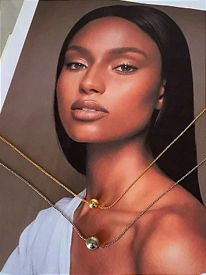 COLAR GRUMET ESFERAS - FOLHEADO A PRATA 925 E OURO 18K