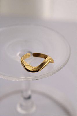 Anel Regulável Wave Dourado