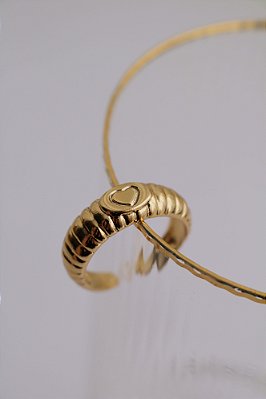 Anel Regulável Love dourado