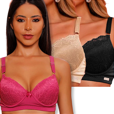 Kit com 5 Sutiã com Detalhes em Renda