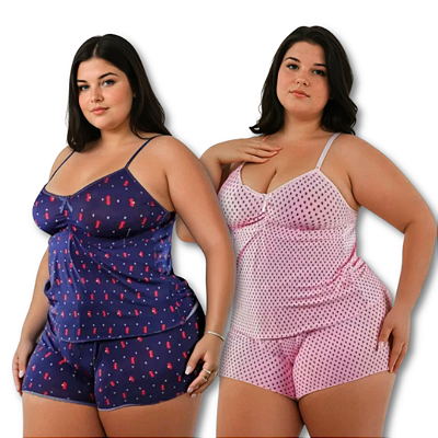 Baby Doll Liganete Plus Size - Estampa Sortida