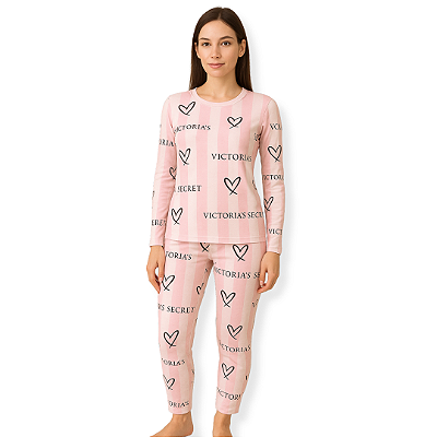 Pijama de Inverno Estampado em Suede