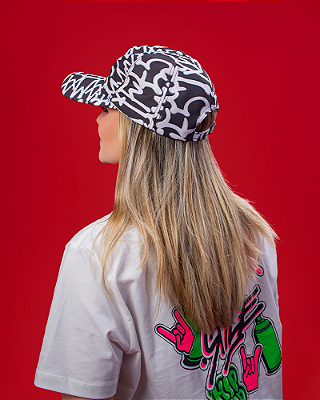 Boné americano estampado aba curva - Pixo
