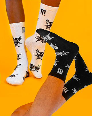 KIT MEIAS ESTAMPADAS EM ALGODÃO - FLY