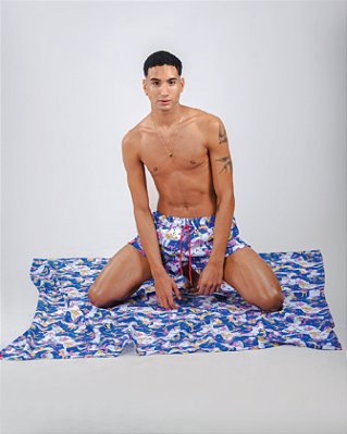 SHORT CURTO TACTEL COM BOLSOS LATERAIS - CAINDO NA FOLIA