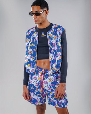 COLETE EM TACTEL COM ZIPER E REGULADORES - CAINDO NA FOLIA