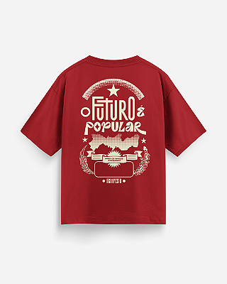 CAMISETA OVERSIZED 100% ALGODÃO - FARDA MANIFESTA VERMELHA