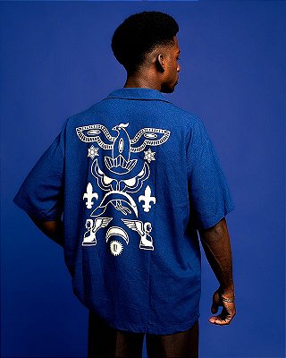 Camisa oversized em mescla de linho - Armorial