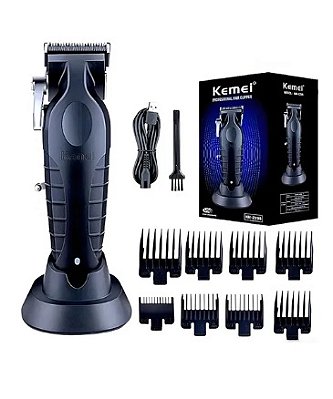 Máquina de Corte Kemei 2296 – Recarregável, Lâmina de Alta Precisão, Profissional