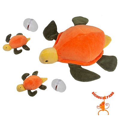 Tartaruga Casco Laranja com 2 Filhotes