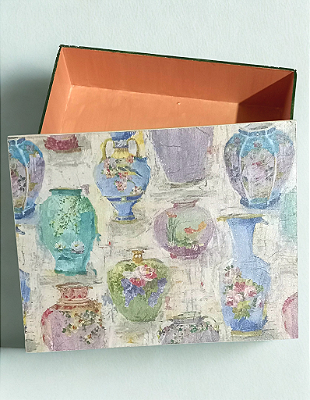 Caixa de Decoupage  - Vasos por Débora Artes
