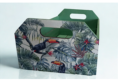 Caixote de Decoupage  - Pássaros por Débora Artes