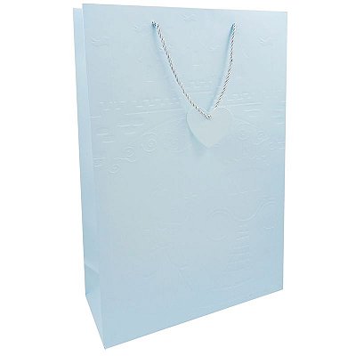 Sacola de Presente Azul Claro 30x42x12cm Tokyo Design Multiart Ref.SAC0083