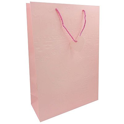 Sacola de Presente Rosa Claro 30x42x12cm Tokyo Design Multiart Ref.SAC0083