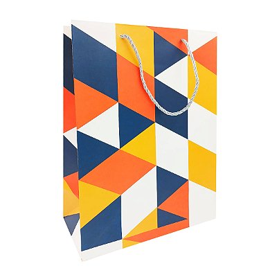 Sacola de Presente Formas Geométricas 19,4x8,6x27cm Tokyo Design Multiart Ref.SAC0090 Estampa n.1