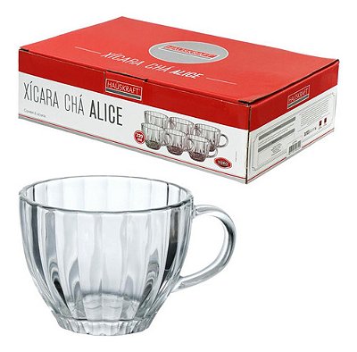 Jogo de Xícaras de Chá Alice 6 Peças 220ml Hauskraft Ref.JGCH066