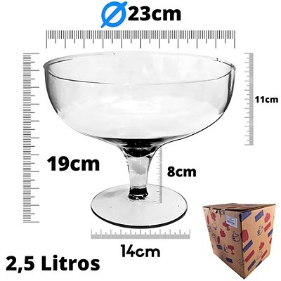 Taça de Vidro Tailândia Grande 2,5 litros Mistral Ref.935