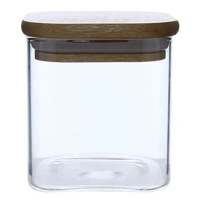 Pote Hermético de Vidro com Tampa de Bambu 550ml Casíta Ref.CA16107