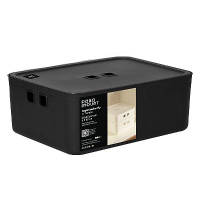 Organizador com Tampa 26x20x12cm Fly 5,2 Litros Preto Paramount Ref.4557