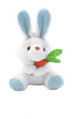 Coelho de Pelúcia Decorativo Branco 11cm em Poliéster Multiart Ref.PAS0141