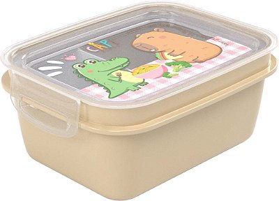 Marmita com Trava e Compartimento Interno Capivara 850ml Plasutil Ref.7878