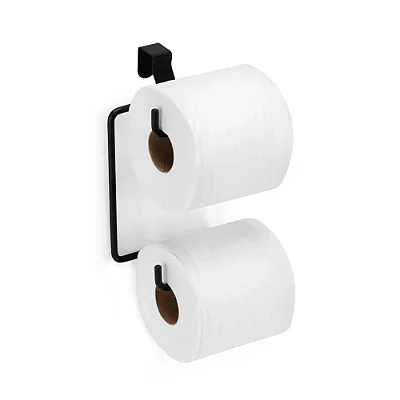 Porta Papel Higiênico Duplo para Caixa Acoplada Preto Arthi Ref.2565