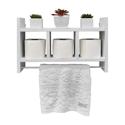 Nicho Porta Toalha Branco para Banheiro 45 x 30cm