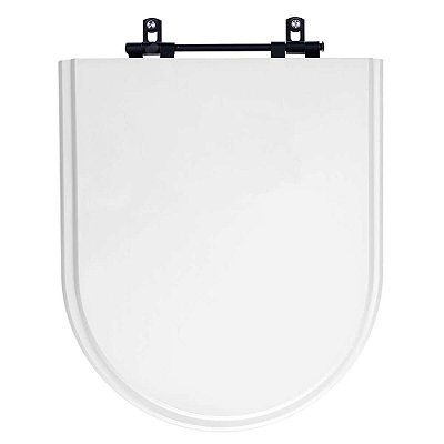 Tampa De Vaso Poliéster Level Branco Com Ferragem Preta