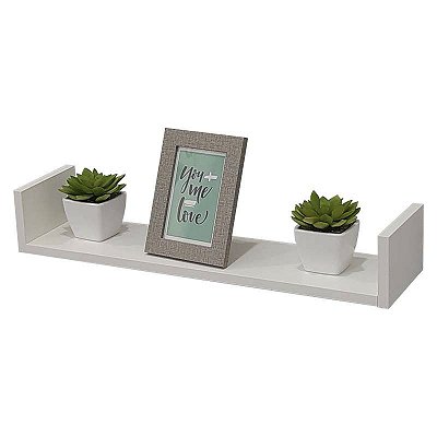 Prateleira U 80 x 10cm Branco Suporte Invisivel