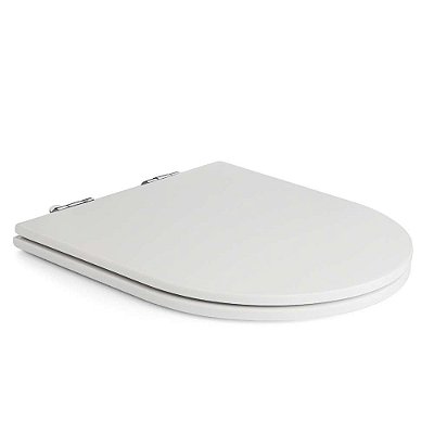 Assento Sanitário Poliester Antimicrobiano Soft Close Lift Branco para vaso Docol