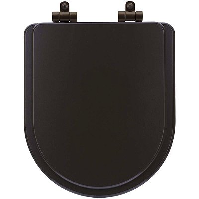 Assento Sanitário Poliéster Soft Close Level Marrom Fosco para Vaso Deca com Ferragem Marrom