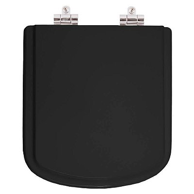 Assento Sanitário Poliester Soft Close Bali Preto para vaso Incepa