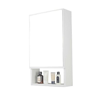 Armário para Banheiro com Espelho Tebas Branco 34cm