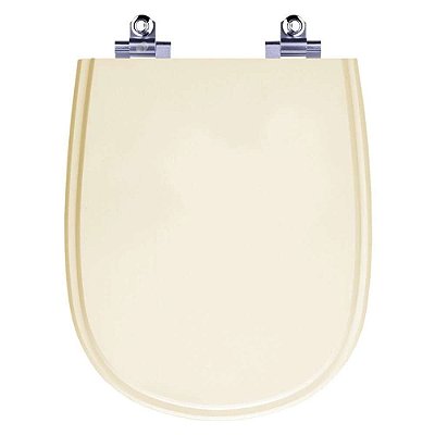 Assento Sanitário Laqueado Soft Close Dona Beja Bege Claro para vaso Santa Clara