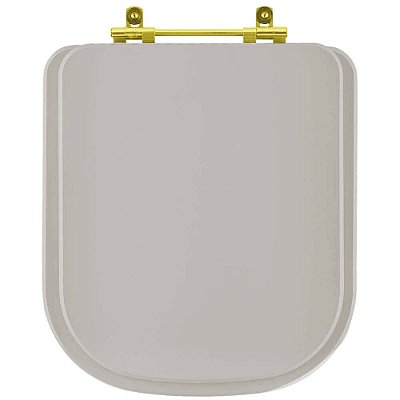 Assento Sanitário Poliéster Axis Barbante para vaso Deca com Ferragem Dourada