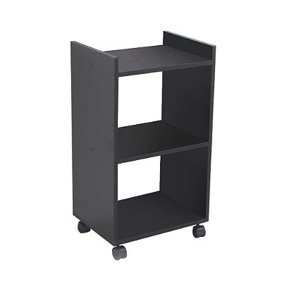 Armário Organizador Móvel Multiuso Preto com Rodinhas 40cm