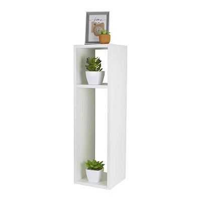 Mesa De Cabeceira Pequena 20x20x70cm Agata Branco Quarto Sala