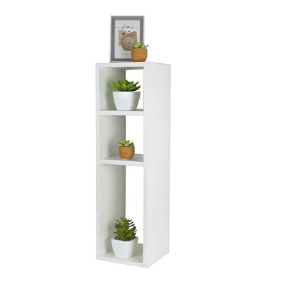 Mesa de Cabeceira com Nichos Branca Cama Solteiro Quarto Sala 70cm