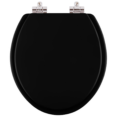 Assento Sanitário Poliéster Soft Close Iris Preto para vaso Mari