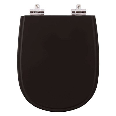 Assento Sanitario Poliester com Amortecedor Paris Preto para Vaso Ideal Standard