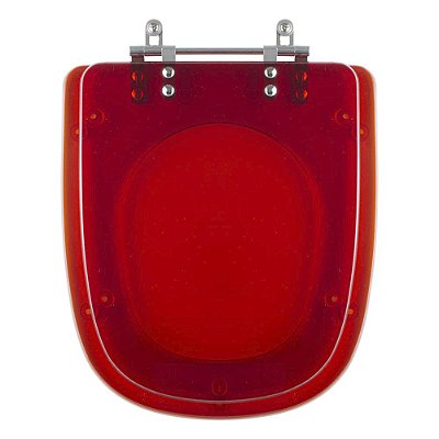Assento Sanitario Poliester Ibiza Vermelho Transparente para vaso Incepa