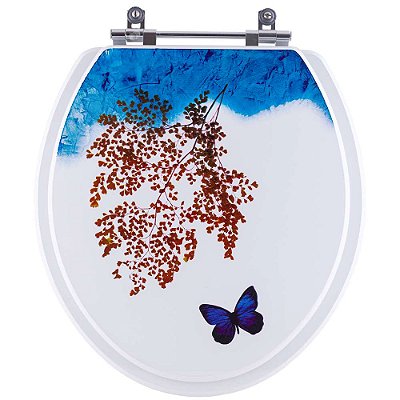 Assento Sanitario Decorado Borboleta Saveiro para Vaso Celite