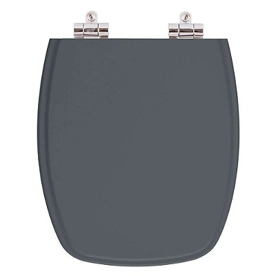 Assento Sanitario Poliester com Amortecedor Laguna Cinza Plus (cinza escuro) para Vaso Hervy