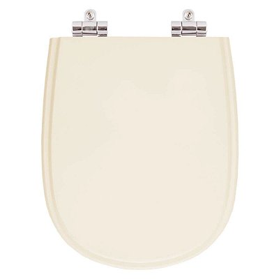 Assento Sanitario Poliester com Amortecedor Paris Bone (Bege Claro) para Vaso Ideal Standard